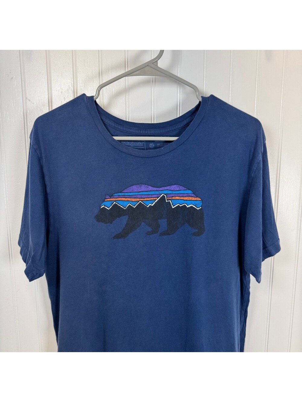 Patagonia Men's Medium Slim Fit Organic Cotton T-Shirt with Bear Graphic